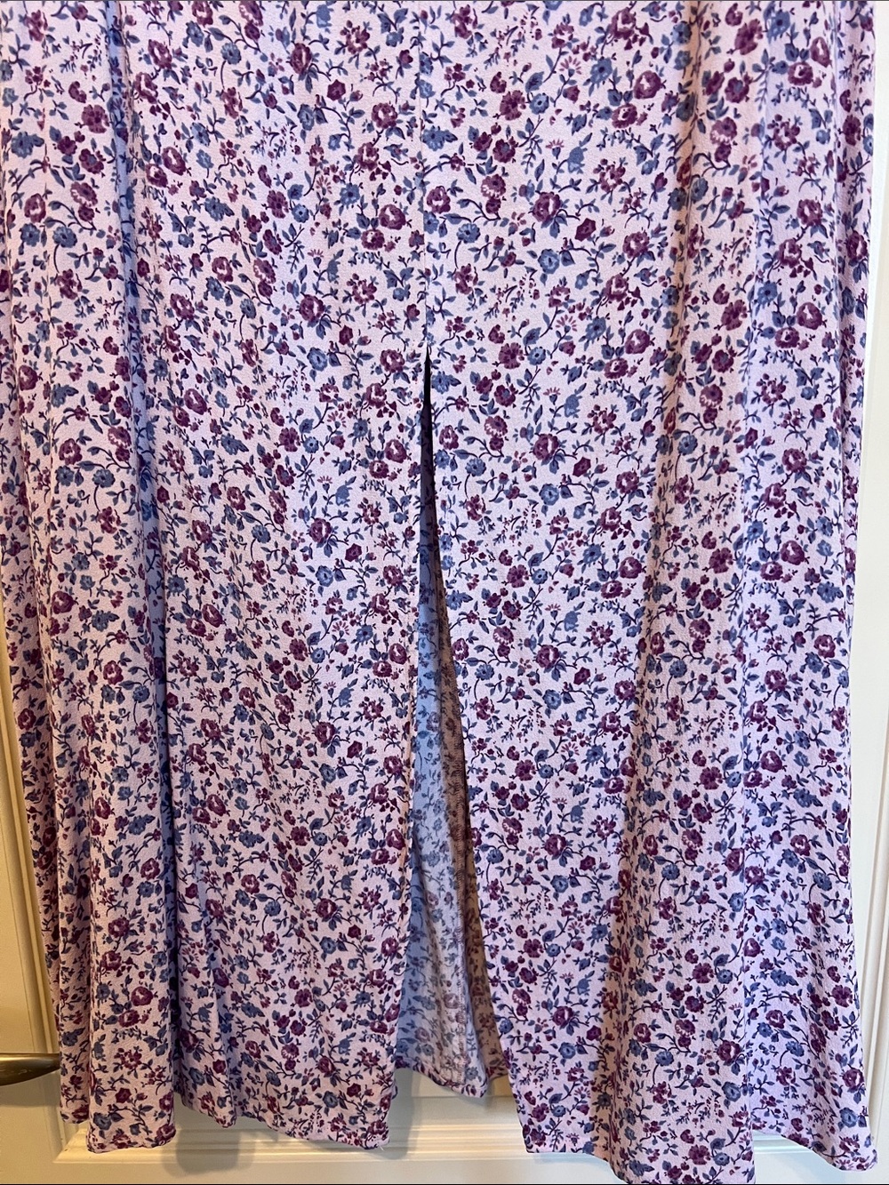 Reformation Lavender Floral Midi Dress with Flutter Sleeves - Picture 4 of 9